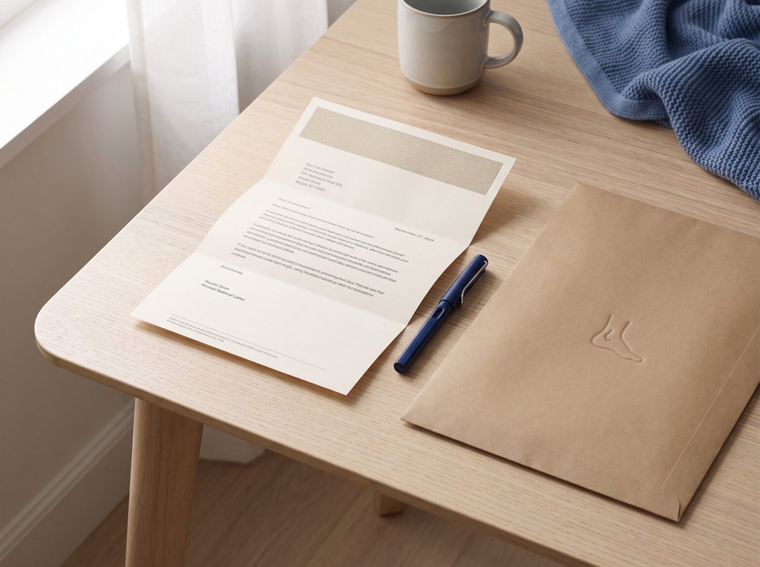 A referral letter and pen on a desk